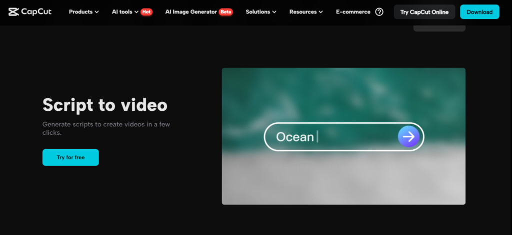 CapCut script to video – VidAU.ai Script to video maker AI