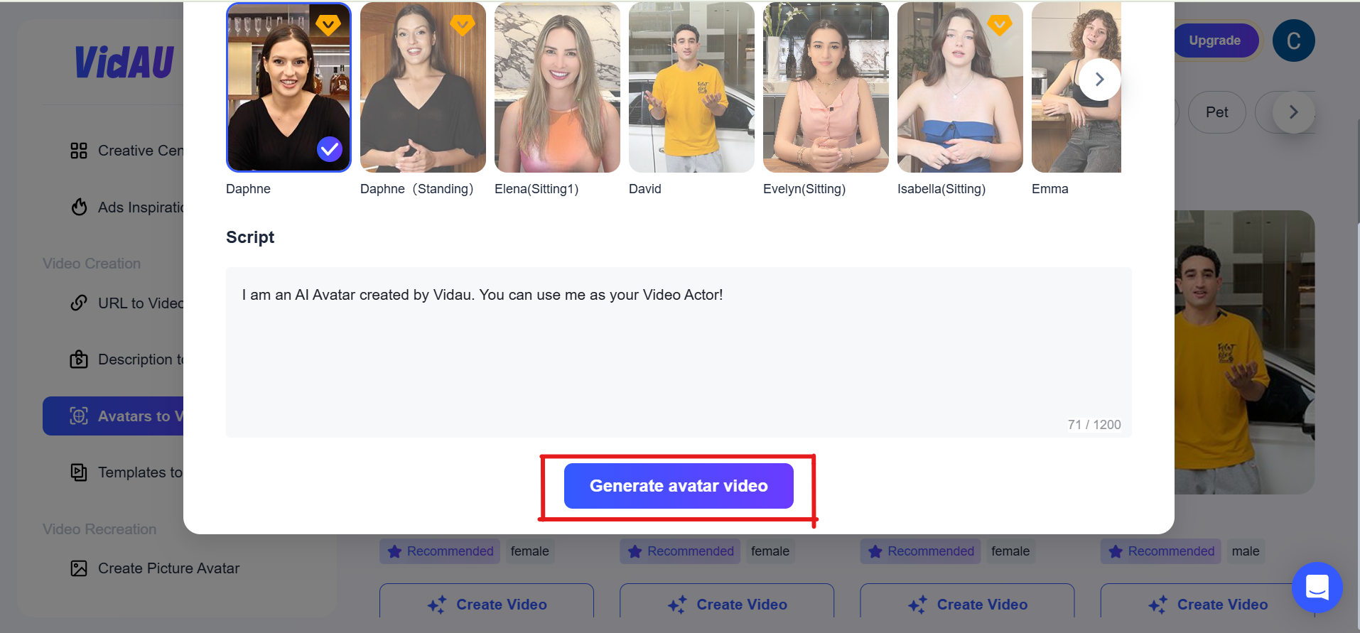 AI Ava 2 – VidAU.ai VidAU AI Avatar, Vidwud