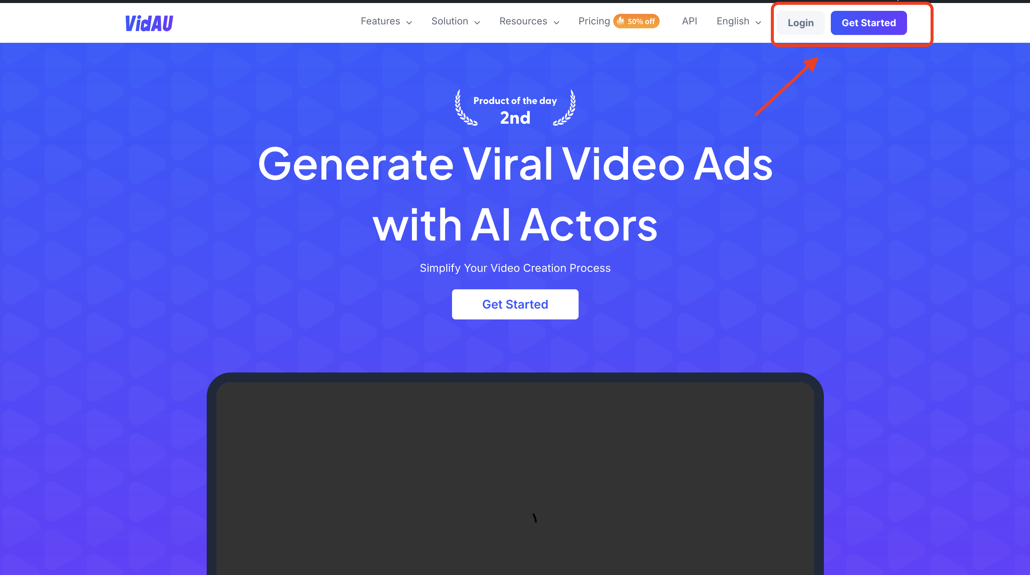 Step One - Log in 2 – VidAU.ai
