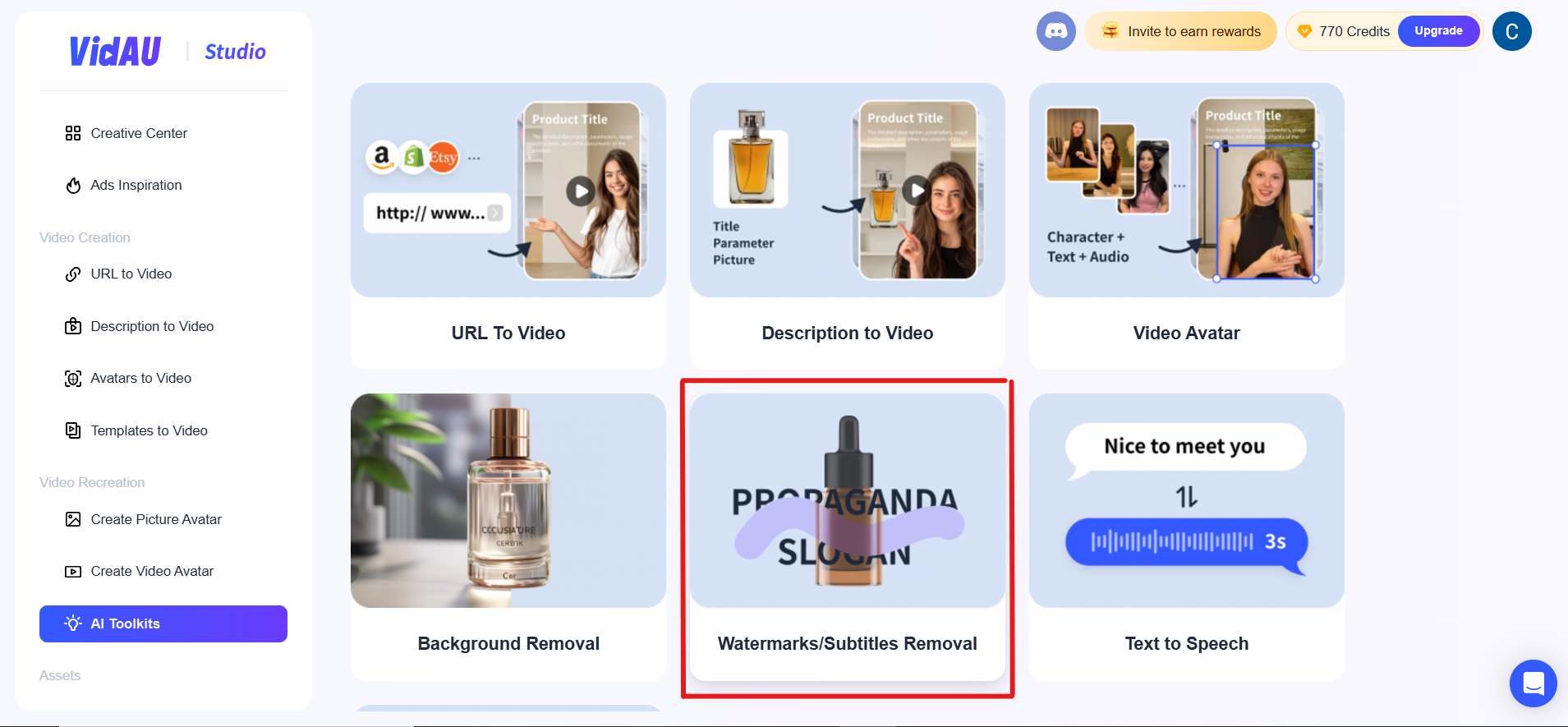 Watermark remover step 2 – VidAU.ai Remove Watermark from Video Free Online