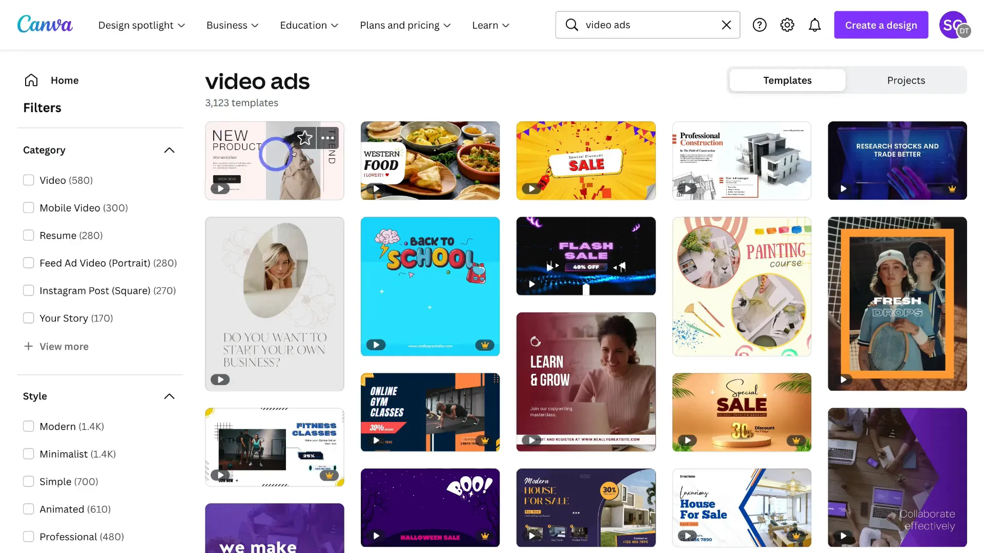 image – VidAU.ai Browsing Canva video templates