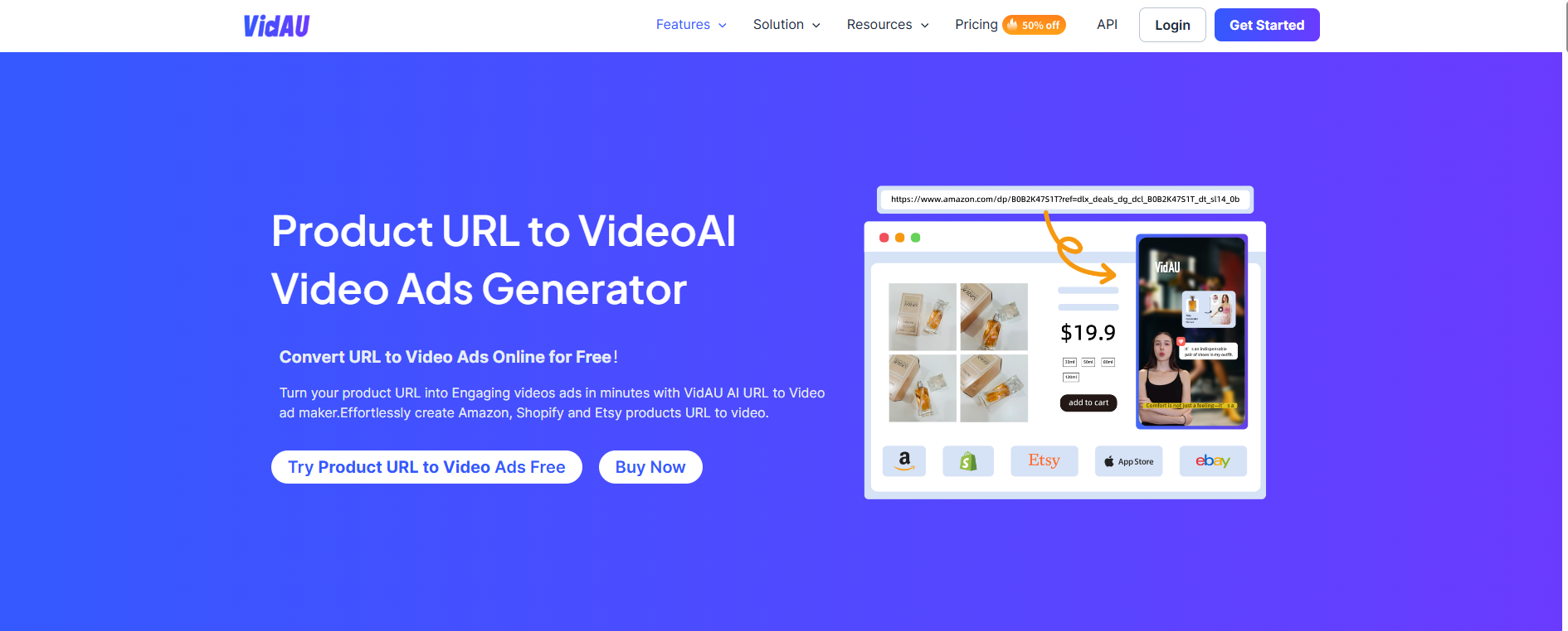 image – VidAU.ai VidAU’s URL to Video feature
