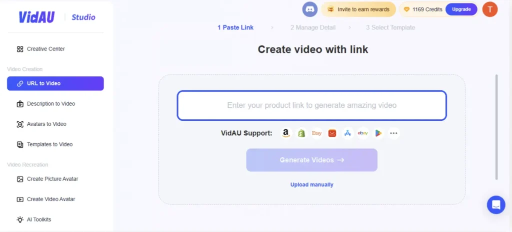 get started in VidAU for generative ai ad